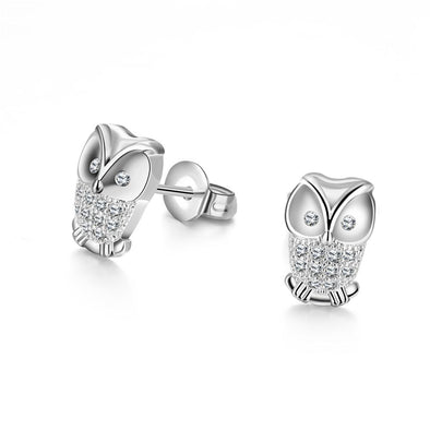 Pav Owl Earrings