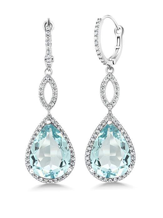 Blue Topaz Teardrop Earrings