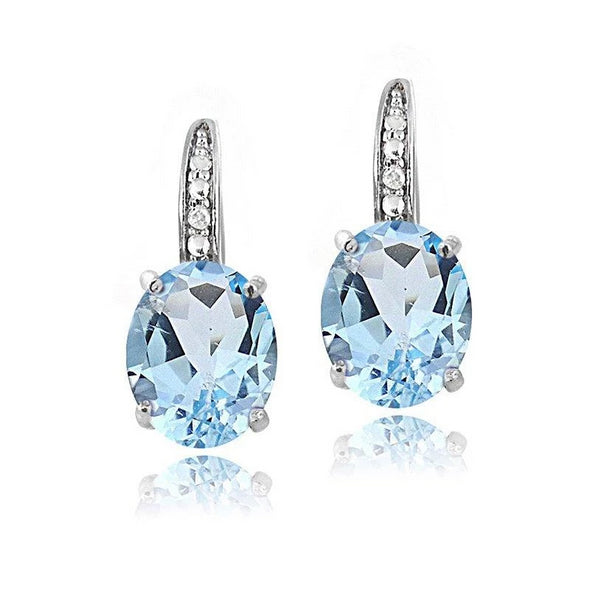 Blue Topaz Hookback Earrings