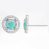 Oceanic Opal Studs in White Gold