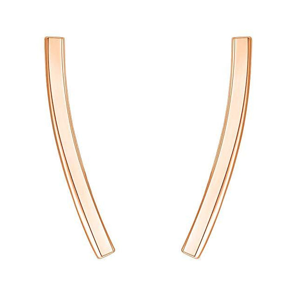 Curved Bar Studs in Rose Gold