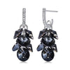 Black Dangling Grapevine Earrings