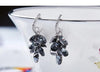 Black Dangling Grapevine Earrings