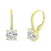 Asscher Cut Pav'e Earrings in Gold