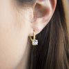 Asscher Cut Pav'e Earrings in Gold