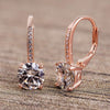 Asscher Cut Pav'e Earrings in Rose Gold