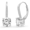 Asscher Cut Pav'e Earrings in White Gold