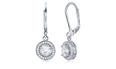 Halo Disc Drop Earrings