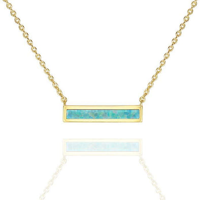 Opal Bar Necklace in Gold