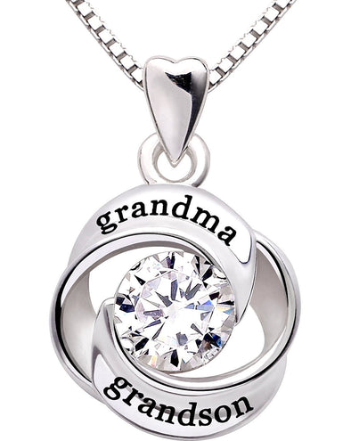 "GRANDMA GRANDSON" Heart Necklace