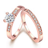 Lucitel Duo Ring Set, Rose Gold