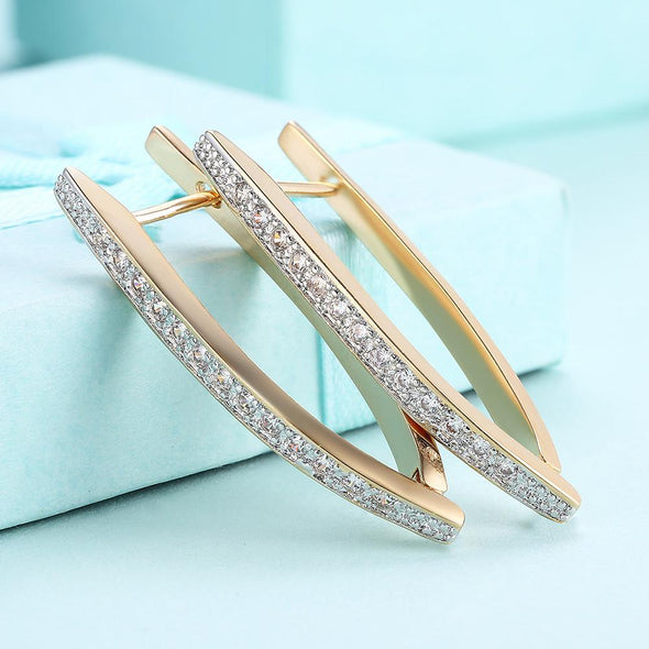 Eternity™ Thin Crystal Earrings In Gold