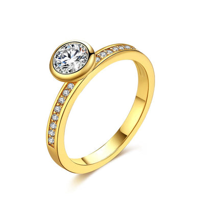 Princess Cut Pav'e Ring in Gold