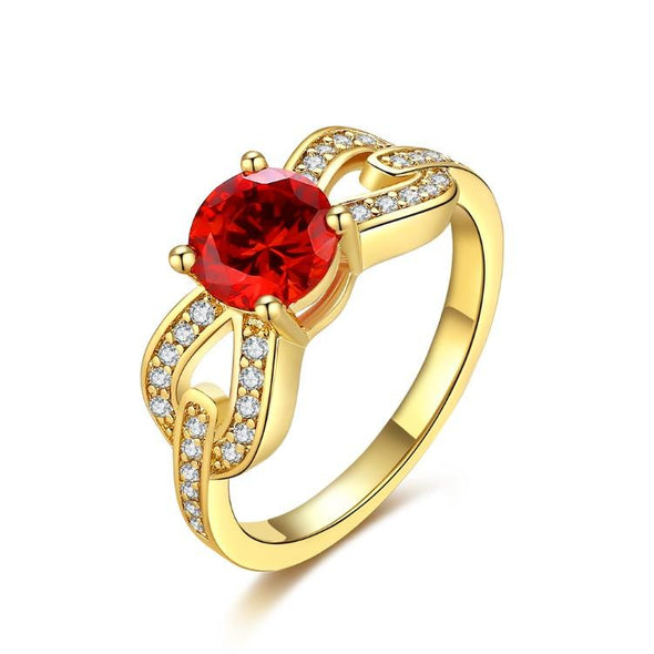 Overlap Ruby Ring in Gold