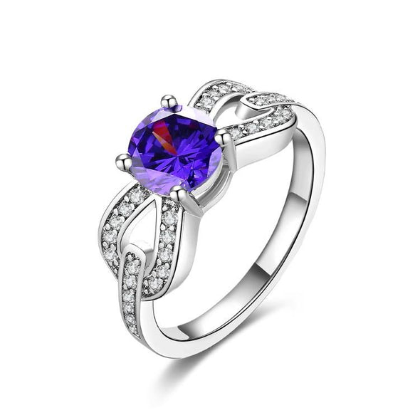 Tanzanite Braided Ring In White Gold