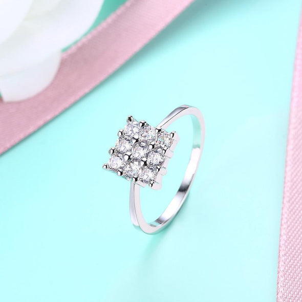 Eternity™ Square Shaped Ring in White Gold