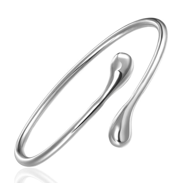 Teardrop Bangle in Silver