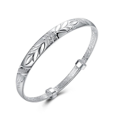 Silver Leaf Bangle