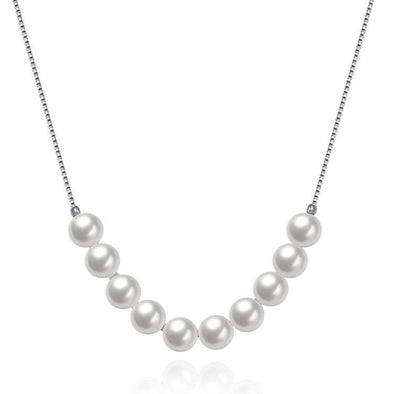 Dangling Pearl Silver Necklace