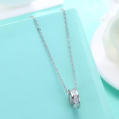 Eternity™ White Gold over Silver Pave Drop Necklace